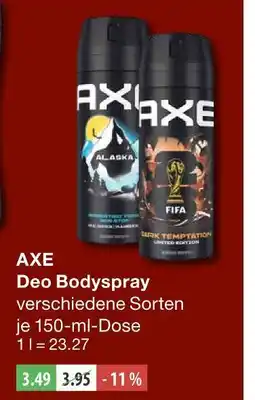 V Markt Axe alaska deo bodyspray Angebot