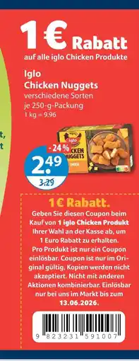 V Markt Iglo chicken nuggets Angebot