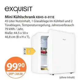 V Markt Exquisit mini kühlschrank kb45-0-011e Angebot