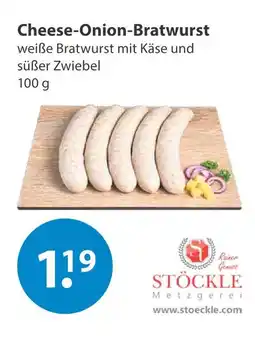 V Markt Stöckle metzgerei cheese-onion-bratwurst Angebot