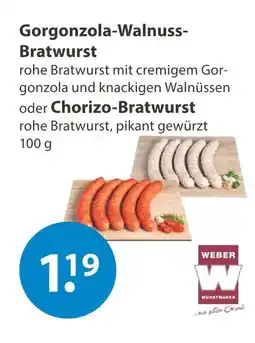 V Markt Weber gorgonzola-walnuss-bratwurst Angebot