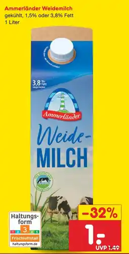 Netto Marken-Discount Ammerländer weidemilch Angebot