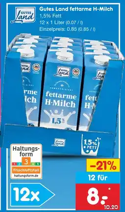 Netto Marken-Discount Gutes land fettarme h-milch Angebot
