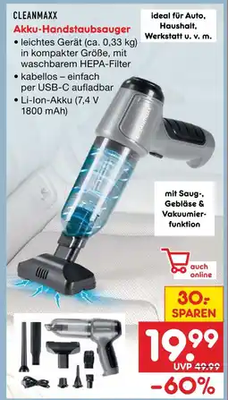 Netto Marken-Discount Cleanmaxx akku-handstaubsauger Angebot