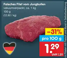 Netto Marken-Discount Falsches filet vom jungbullen Angebot