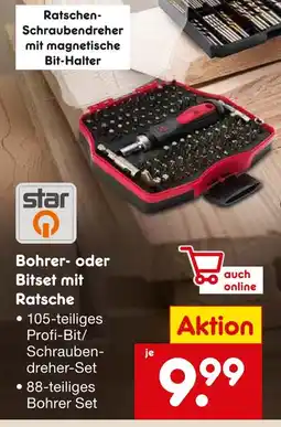 Netto Marken-Discount Star bohrer- oder bitset mit ratsche Angebot