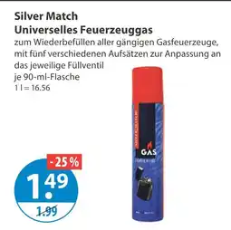 V Markt Silver match universelles feuerzeuggas Angebot