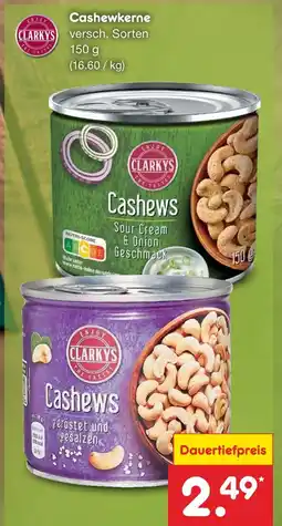 Netto Marken-Discount Clarkys cashews sour cream & onion geschmack Angebot