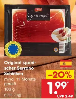 Netto Marken-Discount Original spanischer serrano schinken Angebot