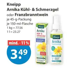 V Markt Kneipp arnika kühl- & schmerzgel Angebot
