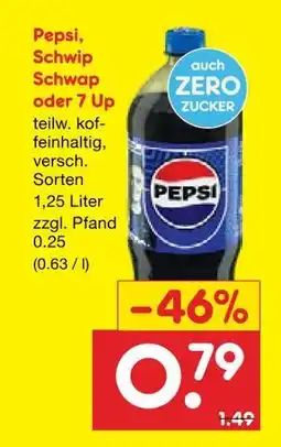 Netto Marken-Discount Pepsi, schwip schwap oder 7 up erfrischungsgetränk Angebot