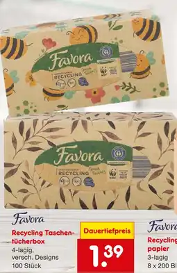 Netto Marken-Discount Favora recycling taschentücherbox Angebot