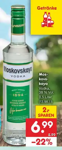 Netto Marken-Discount Moskovskaya vodka Angebot