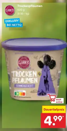 Netto Marken-Discount Clarkys trockenpflaumen Angebot