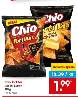 Netto Marken-Discount Chio tortillas extra hot sauce style Angebot