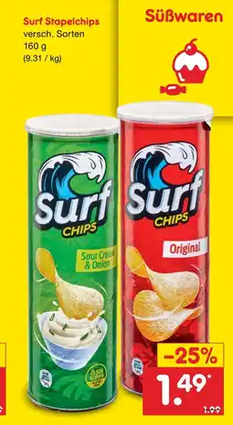 Netto Marken-Discount Surf stapelchips sour cream & onion Angebot
