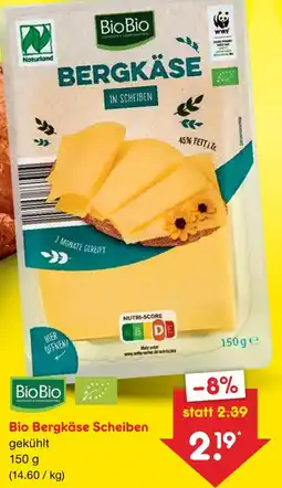 Netto Marken-Discount Biobio bergkäse scheiben Angebot