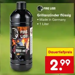 Netto Marken-Discount Fire lion grillanzünder flüssig Angebot