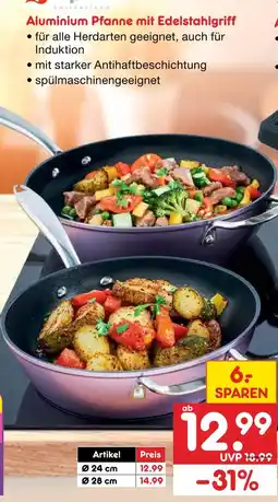 Netto Marken-Discount Aluminium pfanne mit edelstahlgriff ø 24 cm Angebot