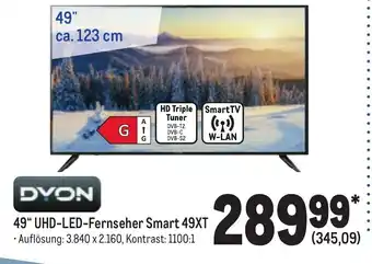 METRO Dyon 49" UHD LED Fernseher Smart 49XT Angebot