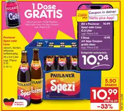 Netto Marken-Discount Paulaner spezi oder limo Angebot