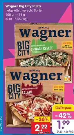 Netto Marken-Discount Wagner big city pizza spinach cheese Angebot