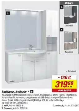 toom Baumarkt Badblock ,,Bellaria" Angebot