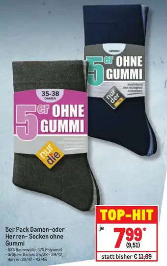 METRO 5er Pack Damen oder Herren Socken ohne Gummi Angebot