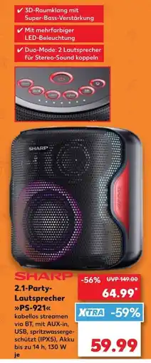 Kaufland SHARP 2.1-Party- Lautsprecher >>PS-921<< Angebot