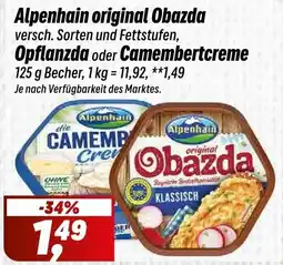 Simmel Alpenhain original Obazda, Opflanzda oder Camembertcreme Angebot