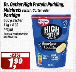 Simmel Dr. Oetker High Protein Pudding, Milchreis oder Porridge Angebot