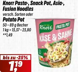 Simmel Knorr Pasta-, Snack Pot, Asia-, Fusion Noodles oder Potato Pot Angebot