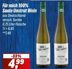 Simmel Für mich 100% Saale Unstrut Wein Angebot