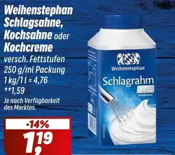 Simmel Weihenstephan Schlagsahne, Kochsahne oder Kochcreme Angebot