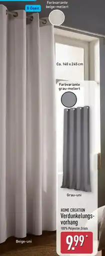 Aldi Nord HOME CREATION Verdunkelungsvorhang Angebot