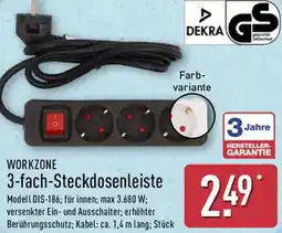 Aldi Nord WORKZONE 3-fach-Steckdosenleiste Angebot