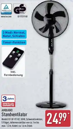 Aldi Nord AMBIANO Standventilator Angebot