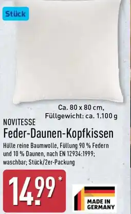 Aldi Nord NOVITESSE Feder-Daunen-Kopfkissen Angebot