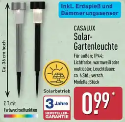 Aldi Nord CASALUX Solar Gartenleuchte Angebot