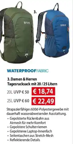 Mountain Sports Outlet Damen & Herren Tagesrucksack mit 20/25 Litern Angebot