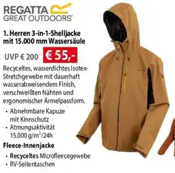 Mountain Sports Outlet Herren 3-in-1-Shelljacke mit 15.000 mm Wassersäule Angebot