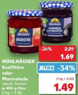 Kaufland MÜHLHÄUSER Konfitüre oder Marmelade Angebot