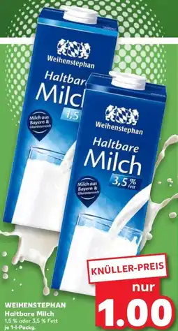 Kaufland WEIHENSTEPHAN Haltbare Milch Angebot