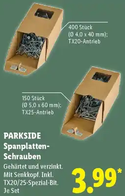 Lidl PARKSIDE Spanplatten Schrauben Angebot