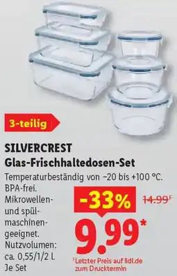Lidl SILVERCREST Glas-Frischhaltedosen-Set Angebot