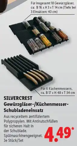 Lidl SILVERCREST Gewürzgläser-/Küchenmesser Schubladeneinsatz Angebot