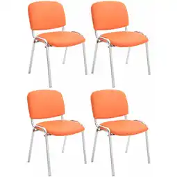 Netto Marken-Discount CLP 4er Set Stühle Ken Chrom Kunstleder I Gepolsterte Sitze I Stapelbar Angebot