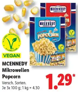 Lidl MCENNEDY Mikrowellen Popcorn Angebot