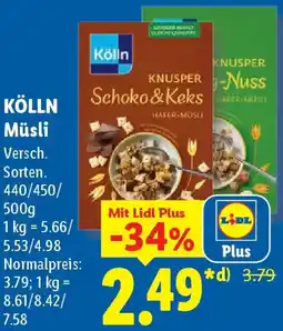 Lidl KÖLLN Müsli Angebot