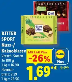 Lidl RITTER SPORT Nuss-/ Kakaoklasse Angebot